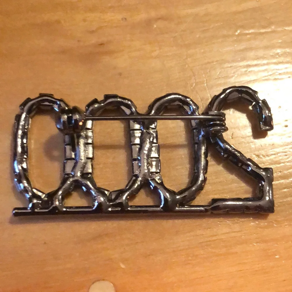 Gray Rhinestone Brooch - Picture 6 of 6